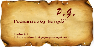 Podmaniczky Gergő névjegykártya